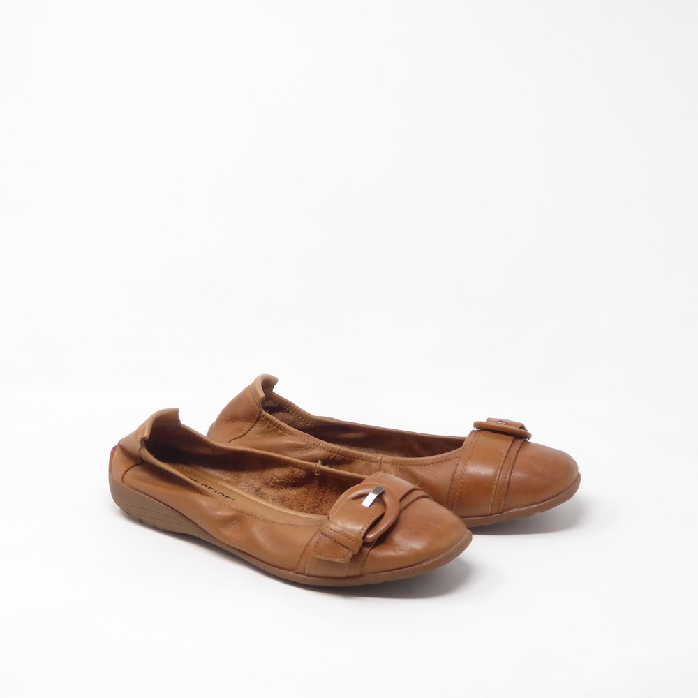 Josef Seibel Womens Fenja 23 Ballet Flats Brown Leather Buckle Size 36 / 6